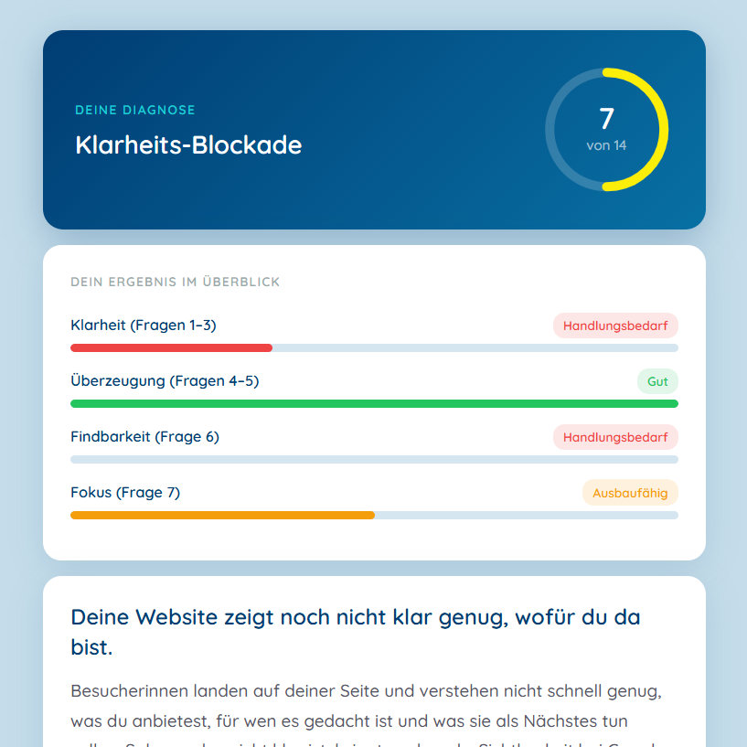Persönliche Auswertung: 10-Minuten-Website-Check