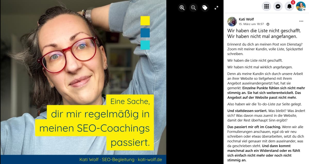 Im SEO-Coaching entwickeln sich meine Kundinnen weiter: Monatsrückblick Februar - Kati Wolf SEO